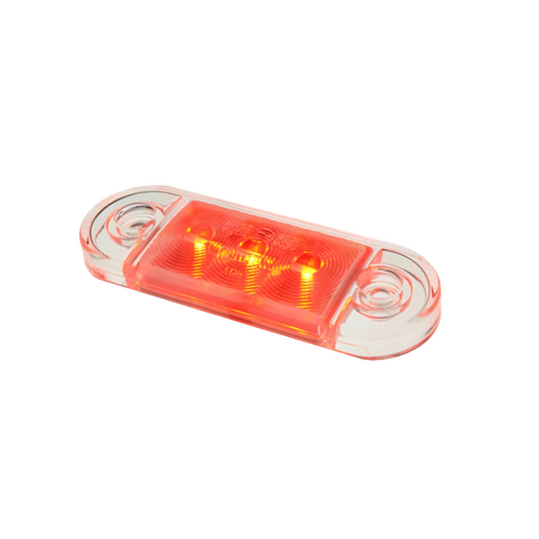 Positionsljus Röd 3 LED Klarglas