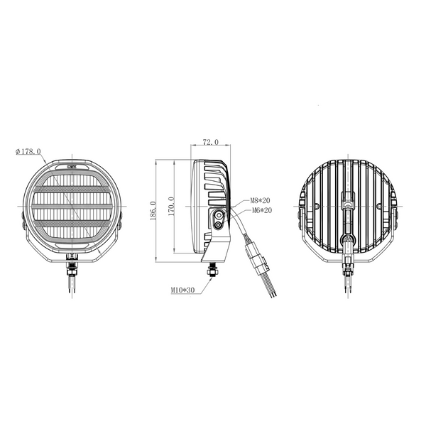 OZZ XR2 7" LED Extraljus Vit